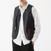 Vesta gri pentru barbati cu buzunar