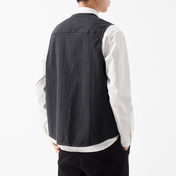 Vesta gri pentru barbati cu buzunar