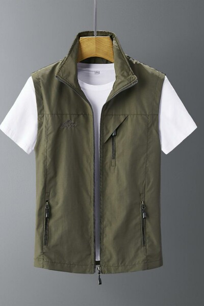 Vestă casual cu guler înalt pentru bărbați