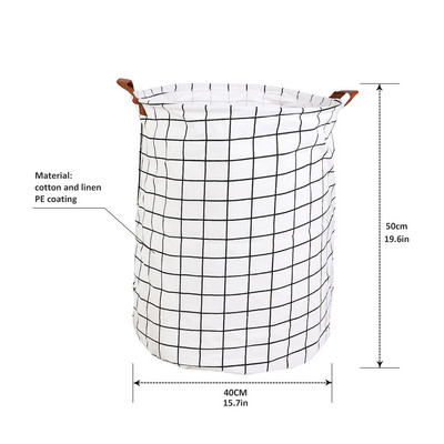 Medvilninis lininis skalbinių krepšelis, sulankstomas drabužių laikiklis