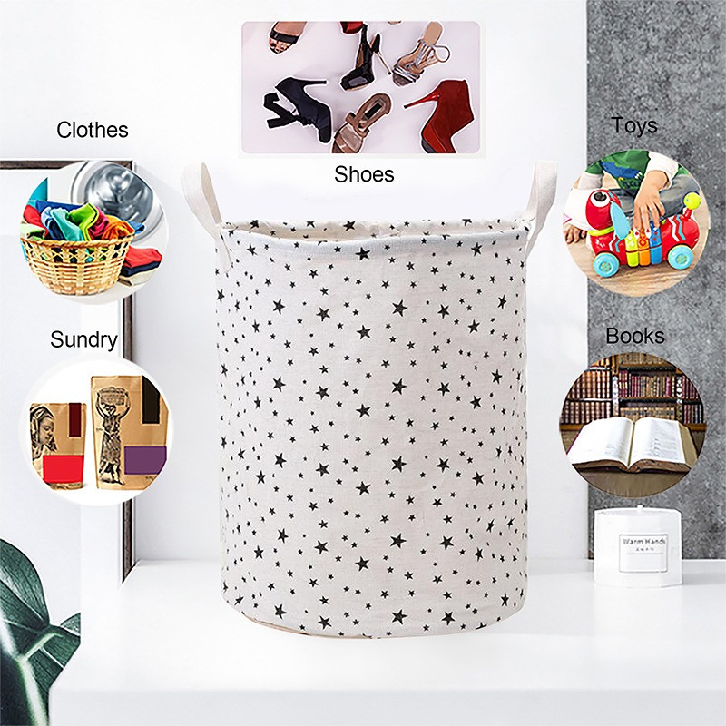 Medvilninis lininis skalbinių krepšelis, sulankstomas drabužių laikiklis