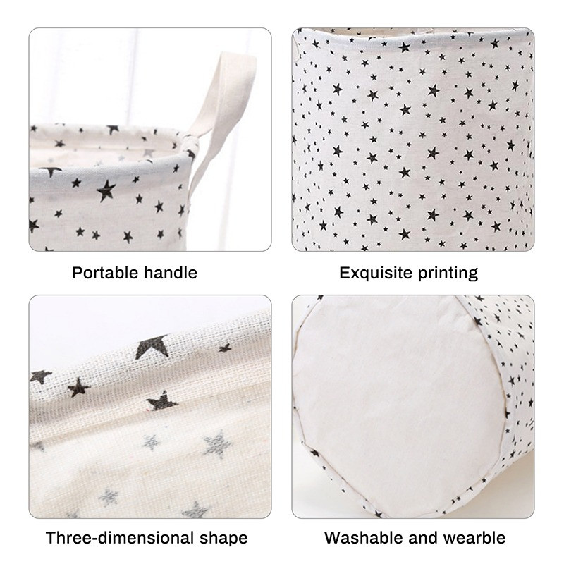 Medvilninis lininis skalbinių krepšelis, sulankstomas drabužių laikiklis