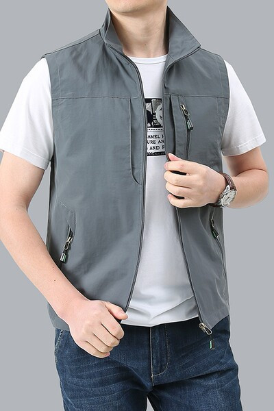 Muški ležerni prsluk s patentnim zatvaračem