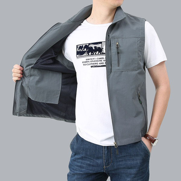 Muški ležerni prsluk s patentnim zatvaračem