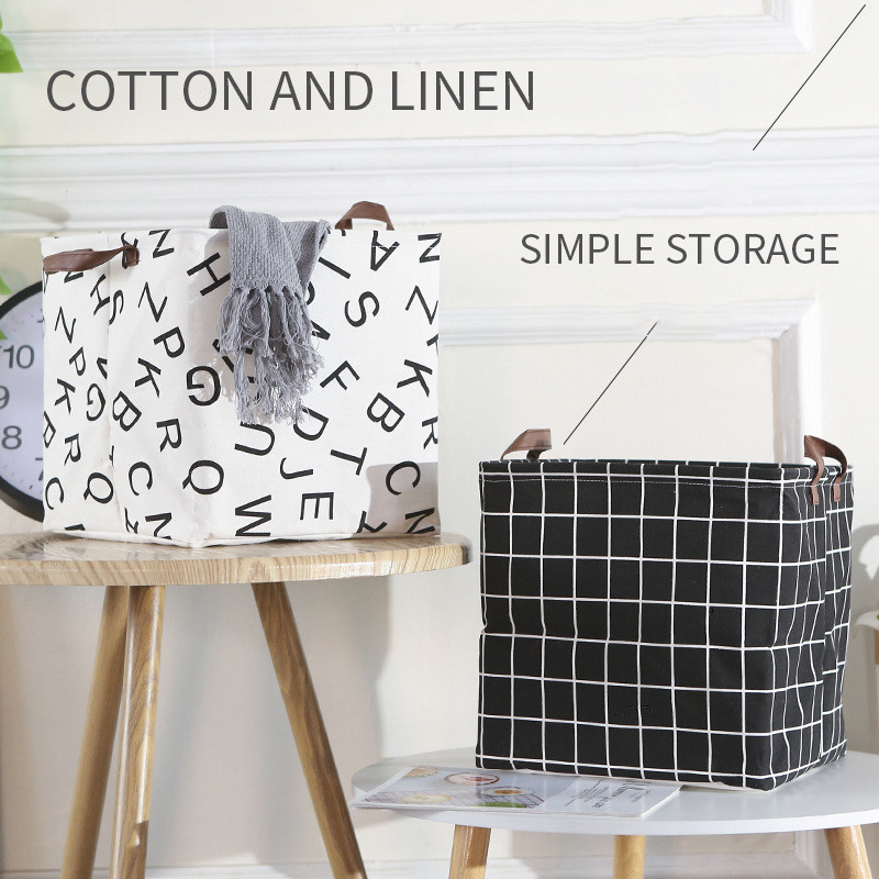 Coșuri mari de depozitare a rufelor Organizare Pătrat haine murdare Jucării Coșuri pliabile Anti-praf Depozitare impermeabilă cu mânere