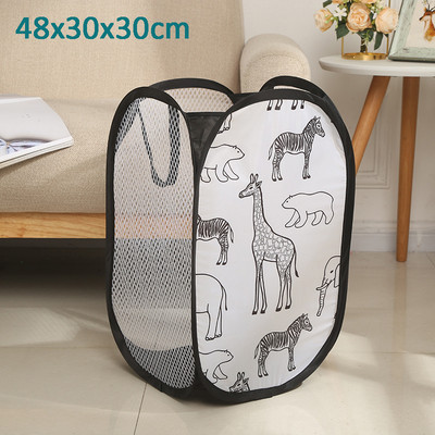 Tinklinis iššokantis nešvarių skalbinių krepšelis su patvariomis rankenomis Sulankstomas skalbinių krepšelis Drabužių laikymo krepšeliai skalbinių krepšelis