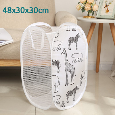 Tinklinis iššokantis nešvarių skalbinių krepšelis su patvariomis rankenomis Sulankstomas skalbinių krepšelis Drabužių laikymo krepšeliai skalbinių krepšelis