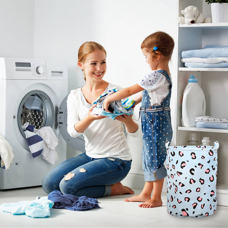 Nešvarių skalbinių krepšelis Medvilninis lininis sulankstomas apvalus vandeniui atsparus organizatorius kibiras Drabužiai Žaislai Didelės talpos Namų laikymo krepšelis