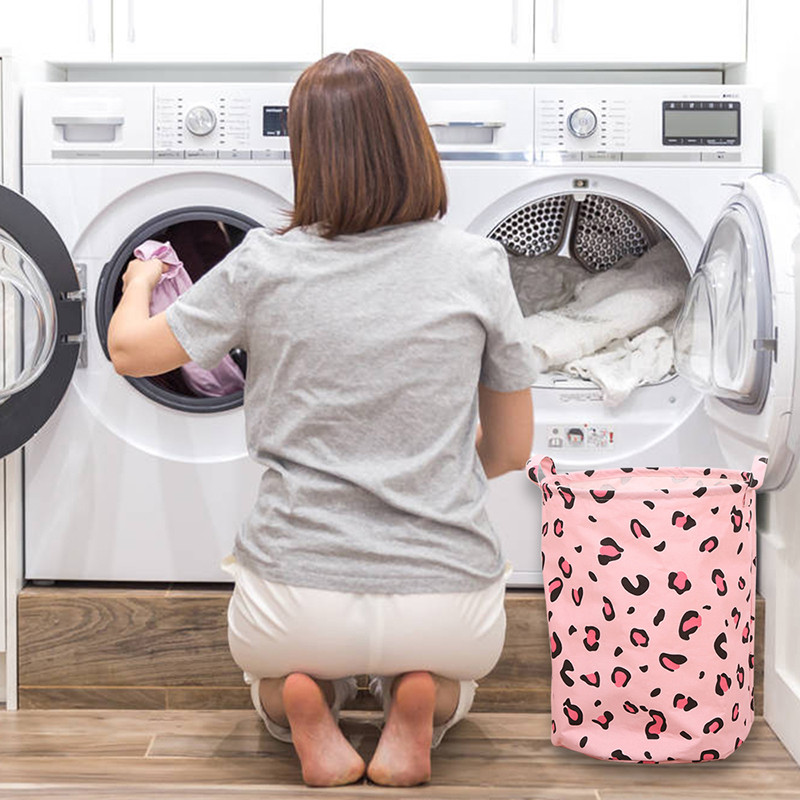 Nešvarių skalbinių krepšelis Medvilninis lininis sulankstomas apvalus vandeniui atsparus organizatorius kibiras Drabužiai Žaislai Didelės talpos Namų laikymo krepšelis