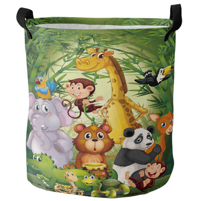 Bambuko Retro Shabby Plant Purvinų skalbinių krepšelis Sulankstomas vandeniui atsparus namų organizatorius krepšelis Drabužių vaikų žaislų laikymo krepšelis