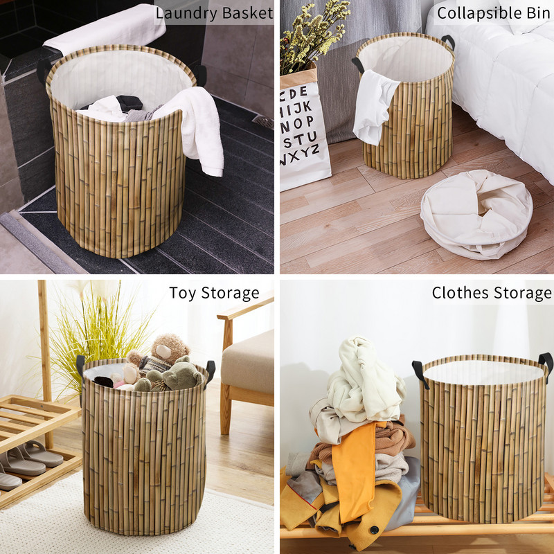 Bambuko Retro Shabby Plant Purvinų skalbinių krepšelis Sulankstomas vandeniui atsparus namų organizatorius krepšelis Drabužių vaikų žaislų laikymo krepšelis