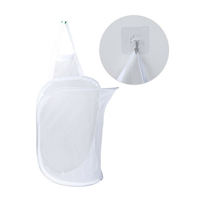 Sieninis pakabinamas tinklinis skalbinių krepšelis Didelės talpos nešvarūs drabužiai trukdo sulankstomas daugiafunkcis nešiojamas daiktadėžės krepšys