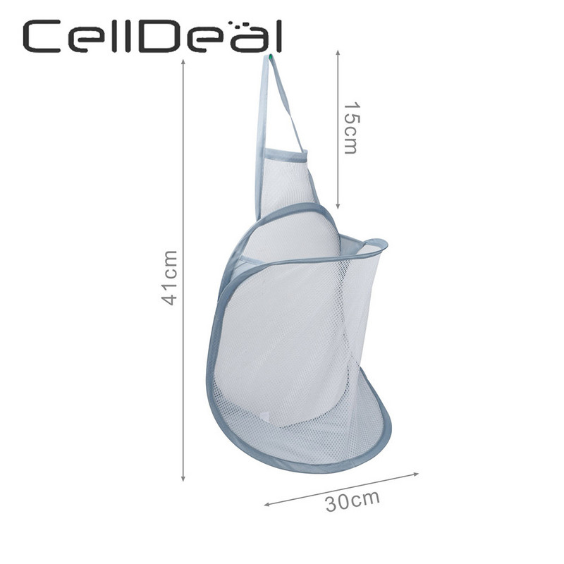 Sieninis pakabinamas tinklinis skalbinių krepšelis Didelės talpos nešvarūs drabužiai trukdo sulankstomas daugiafunkcis nešiojamas daiktadėžės krepšys