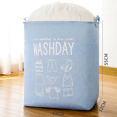Βαμβακερά λευκά είδη Dirty Laundry Basket Αναδιπλούμενο Squre Αδιάβροχο Organizer Κάδος Dirty Clothes Storage Basket 55X43CM 75L