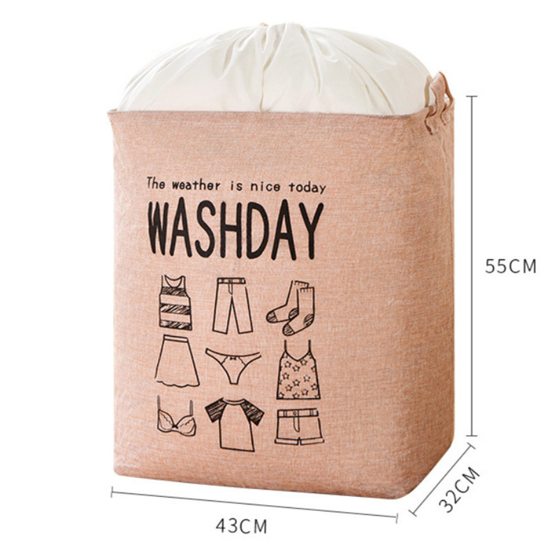 Βαμβακερά λευκά είδη Dirty Laundry Basket Αναδιπλούμενο Squre Αδιάβροχο Organizer Κάδος Dirty Clothes Storage Basket 55X43CM 75L