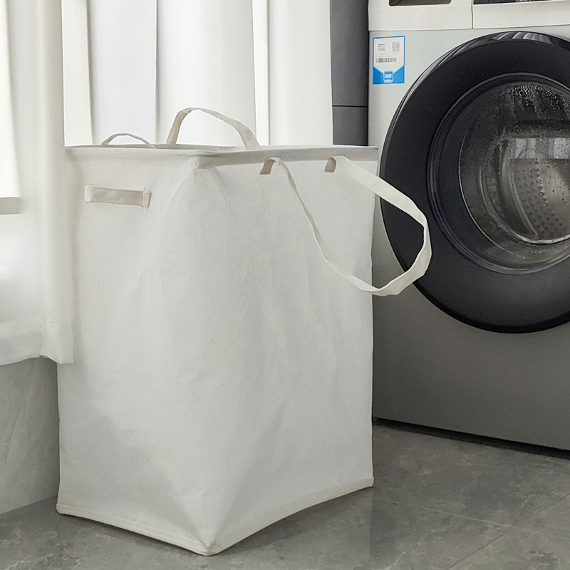 Akasztható szennyeskosár alapjai Szövet tároló láda magas kocka karcsú, vízálló, összecsukható, puha fogantyúkkal, otthoni használatra TJ7347