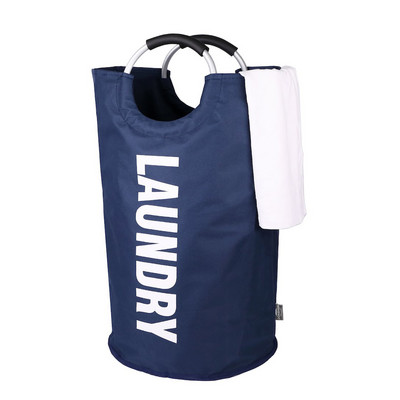 82L didelis skalbinių krepšelio laikiklis, sulankstomas Oksfordo audinio skalbinių gaubtas su aliuminio rankena Nešvarių drabužių krepšelio namų tvarkytuvė