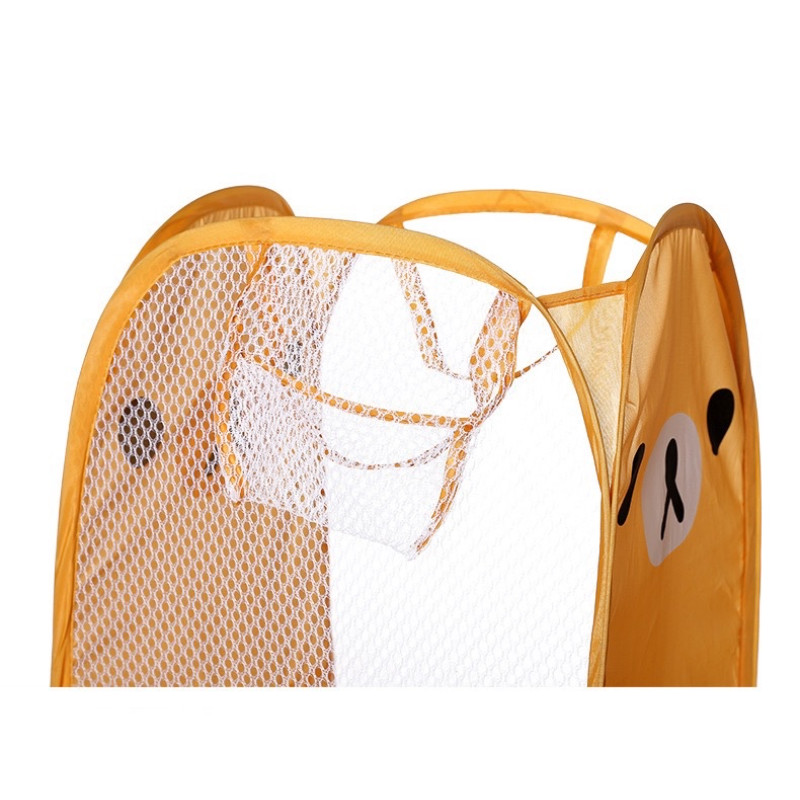 1vnt Animacinis sulankstomas skalbinių krepšelis Didelės talpos organizatoriaus krepšelis nešvariems buitiniams drabužiams Nailono tinklinis krepšys žaislams laikyti