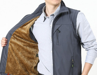 Vesta casual pentru barbati cu captuseala si buzunar