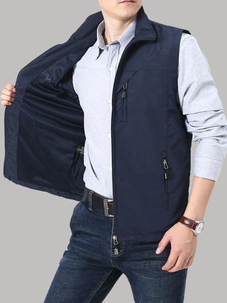Vesta casual pentru barbati cu captuseala si buzunar