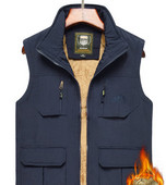 Ανδρικό γιλέκο με επένδυση με ψηλό γιακά και φερμουάρ