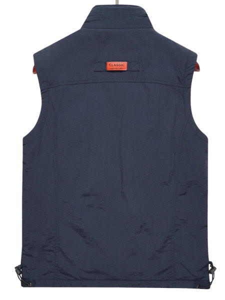 Ανδρικό γιλέκο με επένδυση με ψηλό γιακά και φερμουάρ