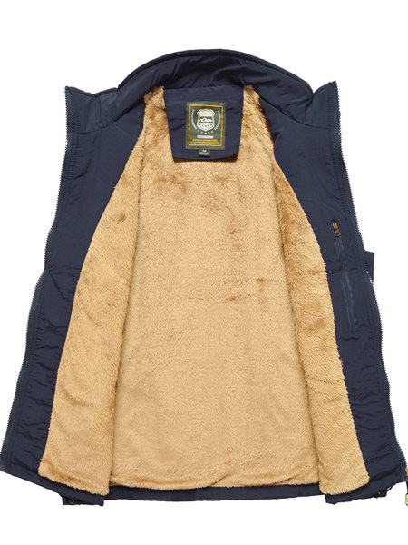 Ανδρικό γιλέκο με επένδυση με ψηλό γιακά και φερμουάρ