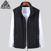 Muški jesenski prsluk s kragnom i patentnim zatvaračem