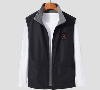 Muški jesenski prsluk s kragnom i patentnim zatvaračem