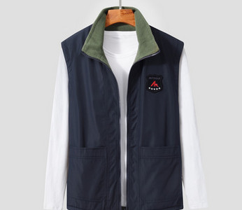 Muški jesenski prsluk s kragnom i patentnim zatvaračem