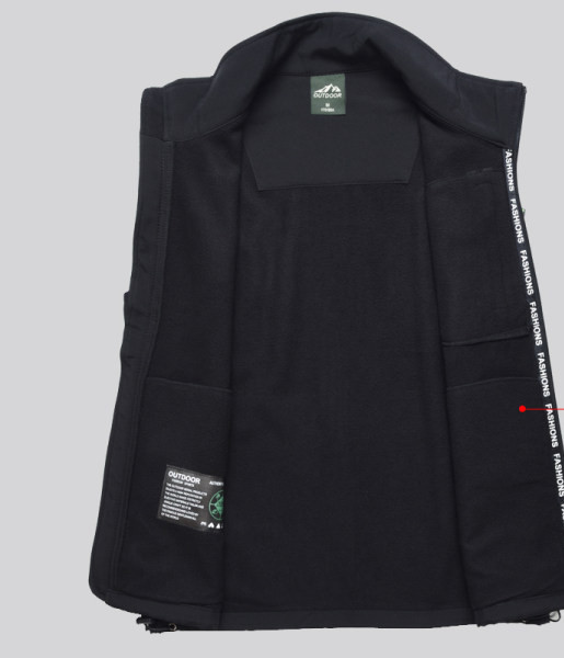 Muški jesenski prsluk s kragnom i patentnim zatvaračem