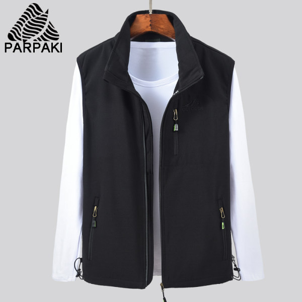 Muški jesenski prsluk s kragnom i patentnim zatvaračem