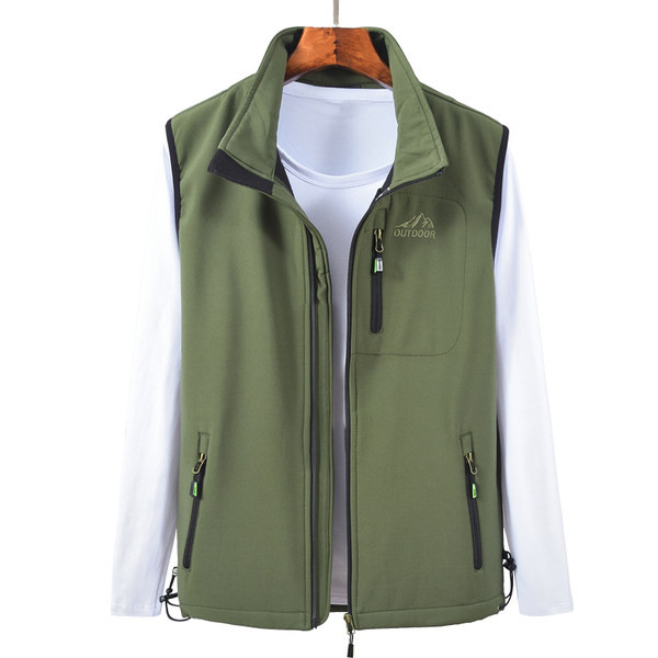 Muški jesenski prsluk s kragnom i patentnim zatvaračem