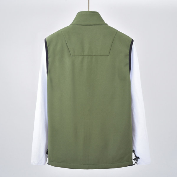 Őszi férfi mellény hímzett felirattal és cipzárral