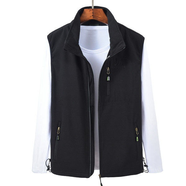 Őszi férfi mellény hímzett felirattal és cipzárral