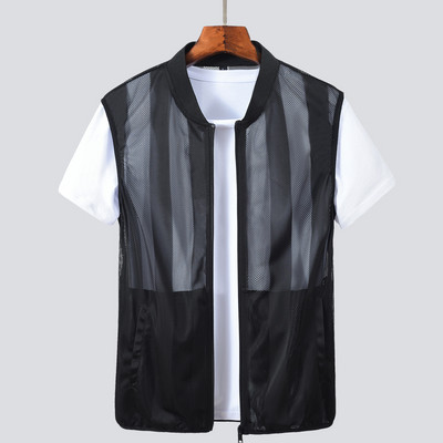 Vesta casual pentru barbati cu plasa si buzunar