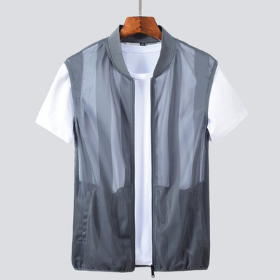 Vesta casual pentru barbati cu plasa si buzunar