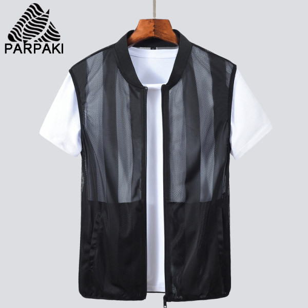 Vesta casual pentru barbati cu plasa si buzunar