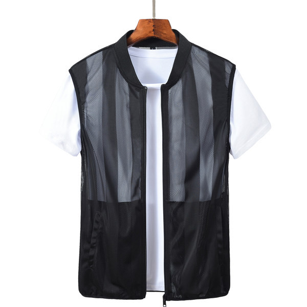 Vesta casual pentru barbati cu plasa si buzunar