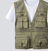 Tinklinė vyriška liemenė su kišenėmis ir užtrauktuku