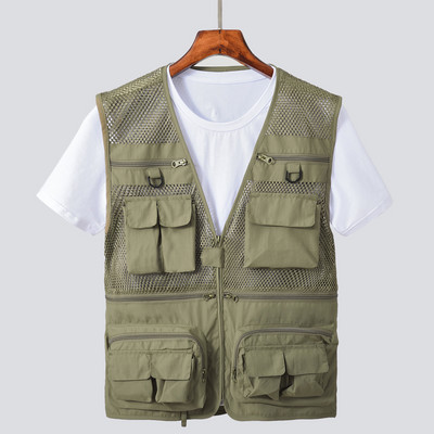 Tinklinė vyriška liemenė su kišenėmis ir užtrauktuku