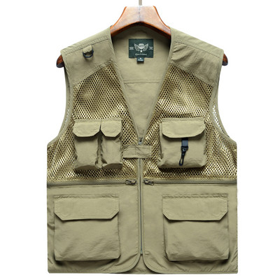 Tinklinė vyriška liemenė su kišenėmis ir užtrauktuku