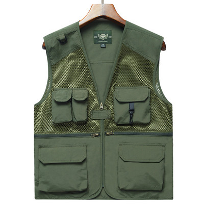 Tinklinė vyriška liemenė su kišenėmis ir užtrauktuku