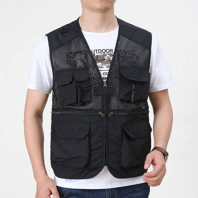 Tinklinė vyriška liemenė su kišenėmis ir užtrauktuku