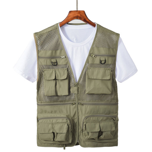 Tinklinė vyriška liemenė su kišenėmis ir užtrauktuku