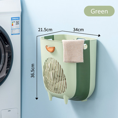 Kezdőlap Összehajtható műanyag mosodai kosár Hordozható falra szerelhető fürdőszoba Piszkos ruhák Tárolókosár Játékrendező Tartozékok