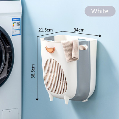 Kezdőlap Összehajtható műanyag mosodai kosár Hordozható falra szerelhető fürdőszoba Piszkos ruhák Tárolókosár Játékrendező Tartozékok