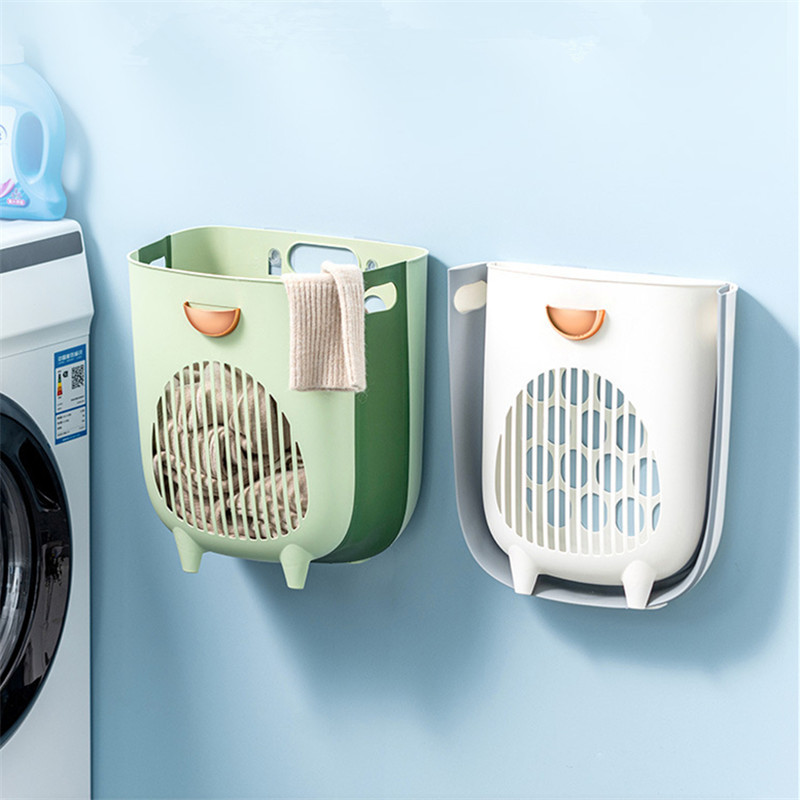 Kezdőlap Összehajtható műanyag mosodai kosár Hordozható falra szerelhető fürdőszoba Piszkos ruhák Tárolókosár Játékrendező Tartozékok