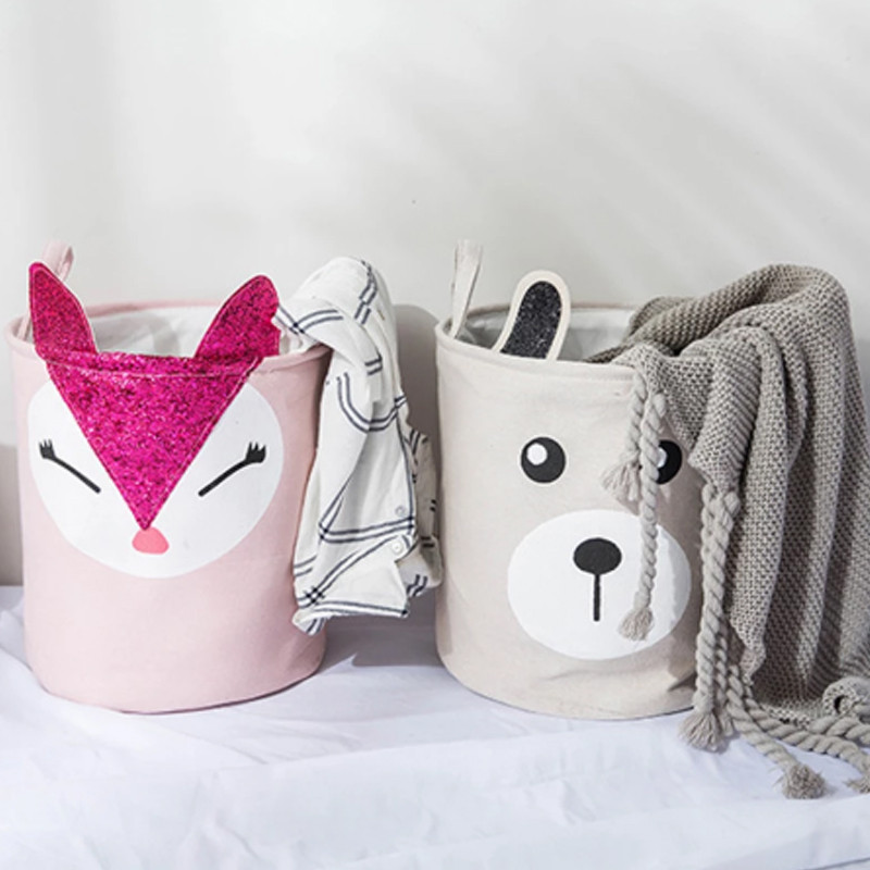 Piszkos ruhakosár Rajzfilm Összecsukható Mosoda Piszkos Ruha Rajzfilm Tároló Vödör Pamut vászonszövet Művészi játék Rajzfilm tárolása
