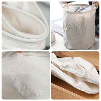 Καλάθι πλυντηρίου μπάνιου Πτυσσόμενη τσάντα ρούχων για βρώμικα ρούχα Τσάντα αποθήκευσης σπιτιού Διάφορα Organizers Βαμβακερό καλάθι